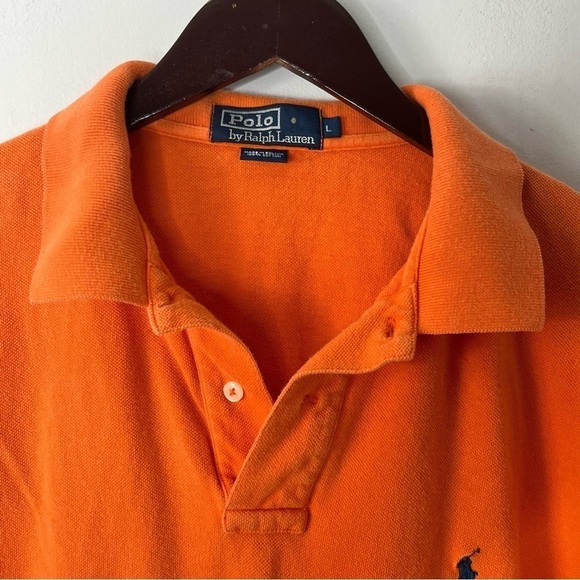 Polo Ralph Lauren Size Large Pique Orange Cotton Polo Shirt - Picture 4 of 6